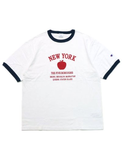 画像1: CHAMPION S/S RINGER TEE-WHITE
