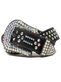 【送料無料】B.B.SIMON KHAYYAM BLACK AB LEATHER BELT