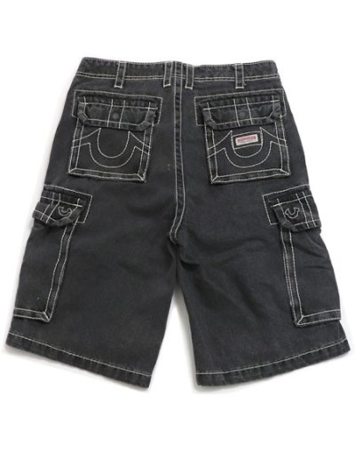 画像1: 【送料無料】TRUE RELIGION VINNY BIG T DENIM CARGO SHORT BULLET BKW