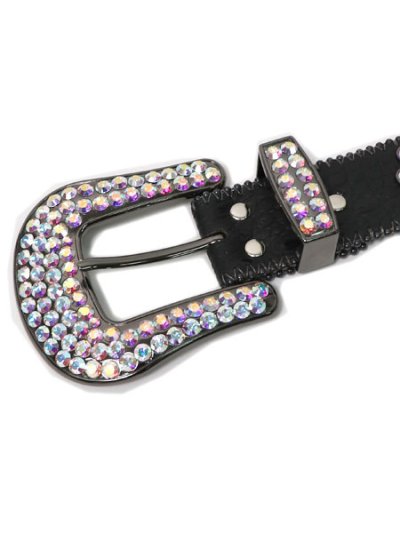 画像2: 【送料無料】B.B.SIMON KHAYYAM BLACK AB LEATHER BELT