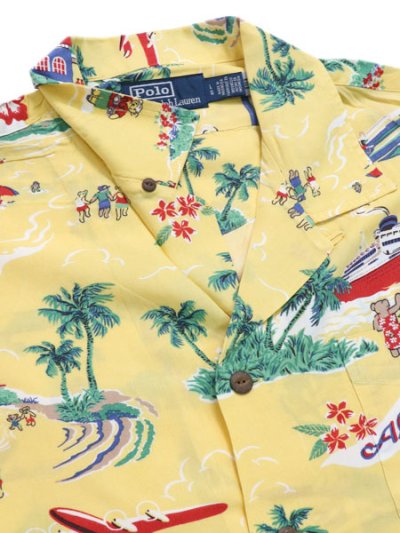 画像4: 【送料無料】POLO RALPH LAUREN CLASSIC F HOLIDAY BEAR RAYON CAMP SHIRT