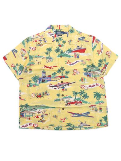 画像1: 【送料無料】POLO RALPH LAUREN CLASSIC F HOLIDAY BEAR RAYON CAMP SHIRT