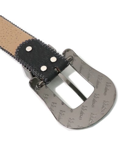 画像3: 【送料無料】B.B.SIMON KHAYYAM BLACK AB LEATHER BELT