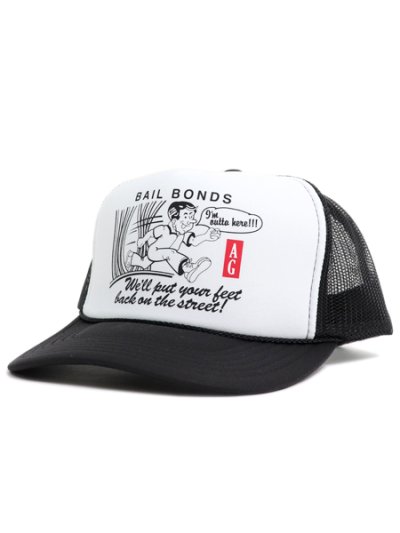 画像1: ACAPULCO GOLD BAIL BOND TRUCKER CAP BLACK/WHITE