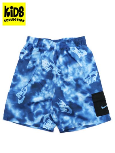 画像1: 【KIDS】NIKE BOYS BOYS TIEDYE CAMO 7" VOLLEY SHORT BLUE