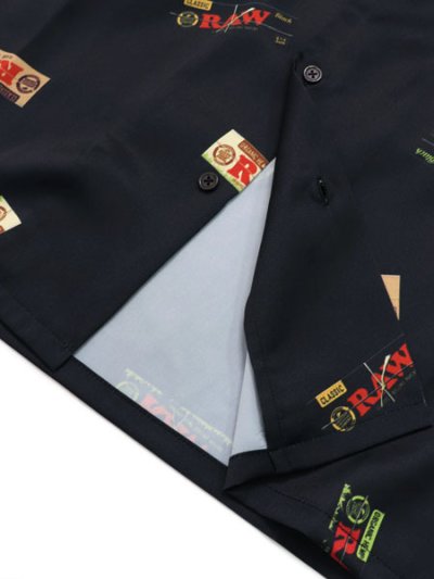 画像4: 【送料無料】INTERBREED RAW PAPERS OPEN COLLAR SHIRT BLACK