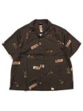 【送料無料】INTERBREED RAW PAPERS OPEN COLLAR SHIRT BROWN