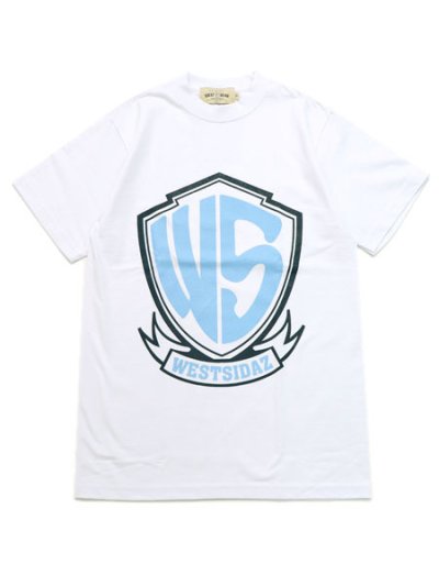 画像1: WEST WEAR WS LOGO TEE WHITE/NAVY/SKY BLUE