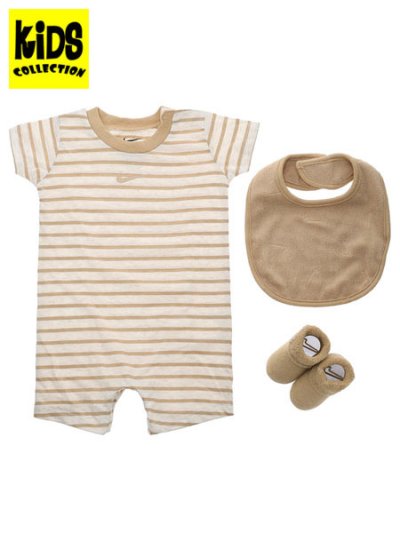 画像1: 【KIDS】NIKE BABY 3PK TERRY ROMPER SET-PALE IVORY HTR