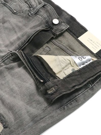 画像4: 【送料無料】mnml X284 MOTO SKINNY DENIM GRAY/BLUE