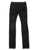 【送料無料】mnml X201 RHINESTONE SKINNY DENIM BLACK