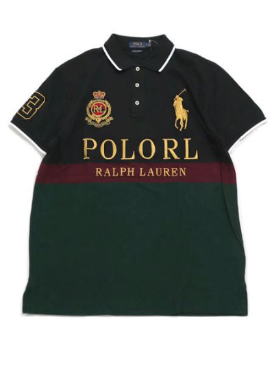 画像1: 【MEGA SALE】POLO RALPH LAUREN CUSTOM.F CREST BIG PONY COLORBLOCK POLO