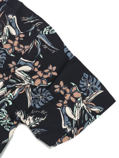 画像4: 【送料無料】AVIREX ALOHA SHIRT TROPICAL GIRL BLACK