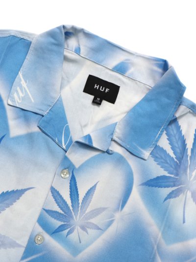 画像3: 【送料無料】HUF LOVE IN THE AIR RESORT SHIRT POOL BLUE
