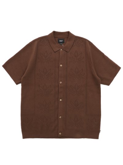 画像1: 【送料無料】HUF PLANTLIFE PERFORATED S/S KNIT TOP SIERRA