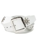 RAISE8 APPAREL 38MM LEATHER BELT WHITE/SILVER