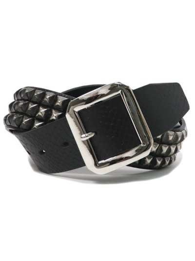 画像1: 【送料無料】RAISE8 APPAREL 38MM LEATHER BELT BLACK/SILVER
