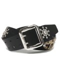 【送料無料】RAISE8 APPAREL 38MM LEATHER BELT BLACK/PANTHER/SILVER