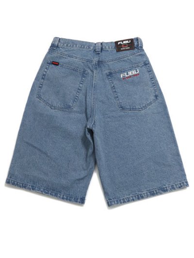 画像1: 【送料無料】FUBU DENIM BUGGY HALF PANTS L.BLUE