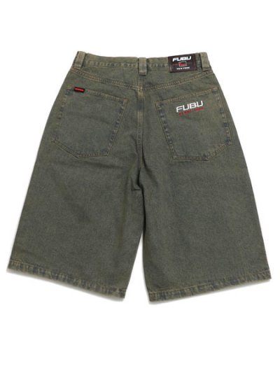 画像1: 【送料無料】FUBU DENIM BUGGY HALF PANTS BROWN