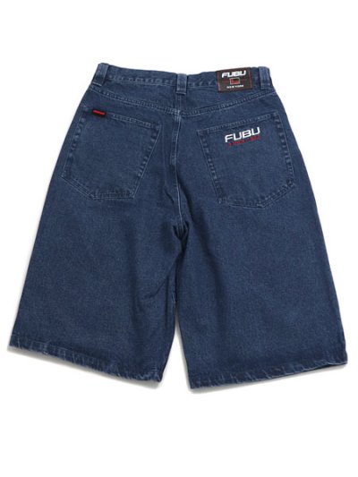 画像1: 【送料無料】FUBU DENIM BUGGY HALF PANTS NAVY