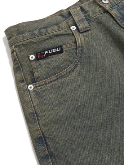 画像4: 【送料無料】FUBU DENIM BUGGY HALF PANTS BROWN