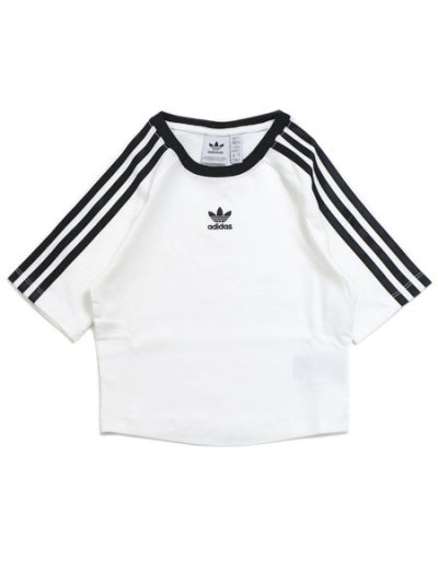 画像1: ADIDAS WMNS 3 STRIPES BABY TEE-WHITE