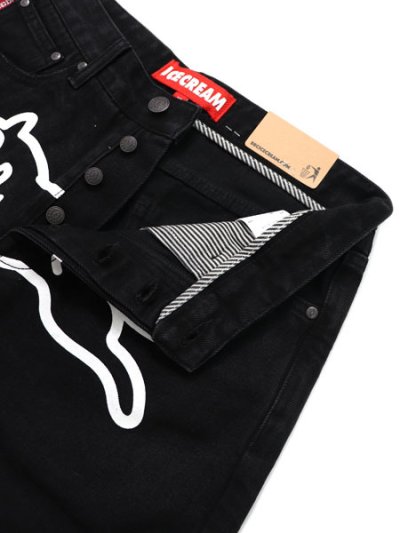 画像4: 【送料無料】ICECREAM BIG BLACK DENIM SHORTS BLACK CARAMEL