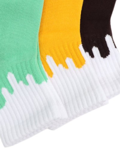 画像2: 【KIDS】LIXTICK REV JUNIOR DRIP SOCKS 3P MINT/YEL/BROWN