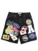 画像1: 【送料無料】ALMOST SOMEDAY PATCHWORK JORTS BLACK (1)