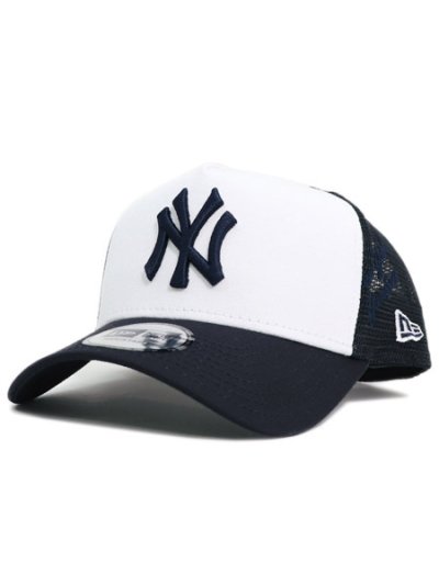 画像1: NEW ERA 9FORTY A-FRAME TRUCKER YANKEES WHT/NVY