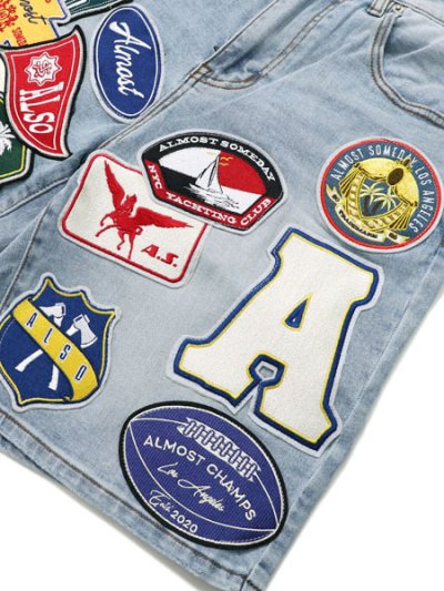 画像6: 【送料無料】ALMOST SOMEDAY PATCHWORK JORTS BLUE