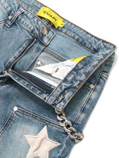 画像4: 【送料無料】GUAPI AQUA BLUE VINTAGE STARS DENIM
