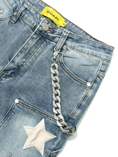 画像3: 【送料無料】GUAPI AQUA BLUE VINTAGE STARS DENIM