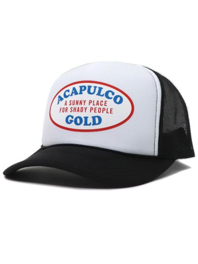 画像1: ACAPULCO GOLD OVAL LOGO TRUCKER CAP BLACK/WHITE 