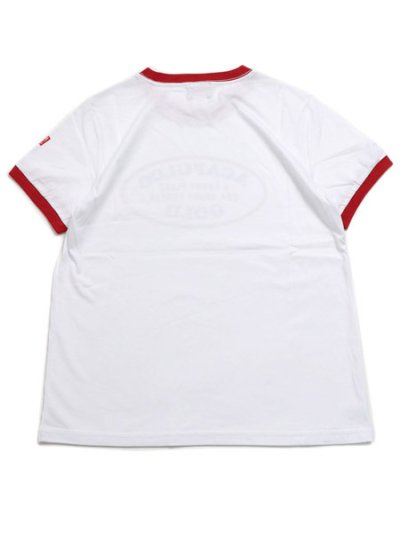画像2: ACAPULCO GOLD OVAL LOGO LADY'S RINGER TEE WHITE/RED