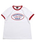 ACAPULCO GOLD OVAL LOGO LADY'S RINGER TEE WHITE/RED