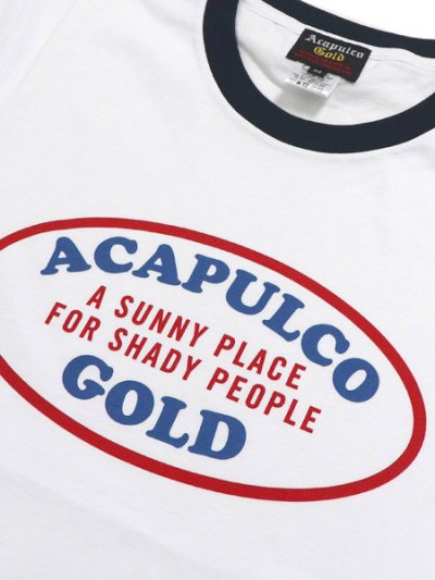 画像3: ACAPULCO GOLD OVAL LOGO LADY'S RINGER TEE WHITE/NAVY