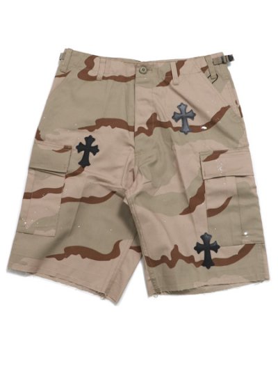 画像1: 【送料無料】ADVANCE ROTHCO CROSS LEATHER CARGO SHORT DESERT