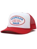ACAPULCO GOLD OVAL LOGO TRUCKER CAP RED/WHITE