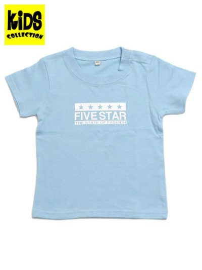 画像1: 【KIDS】FIVE STAR BABY TEE-LIGHT BLUE/WHITE