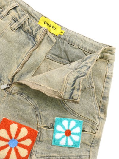 画像4: 【送料無料】GUAPI VINTAGE FLOWERS DENIM SHORTS