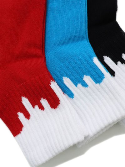 画像2: 【KIDS】LIXTICK REV KIDS DRIP SOCKS 3P BLUE/RED/BLACK