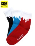 【KIDS】LIXTICK REV KIDS DRIP SOCKS 3P BLUE/RED/BLACK