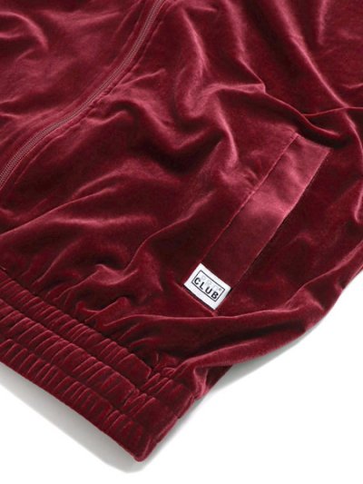 画像4: 【送料無料】PRO CLUB VELOUR TRACK JACKET BURGUNDY