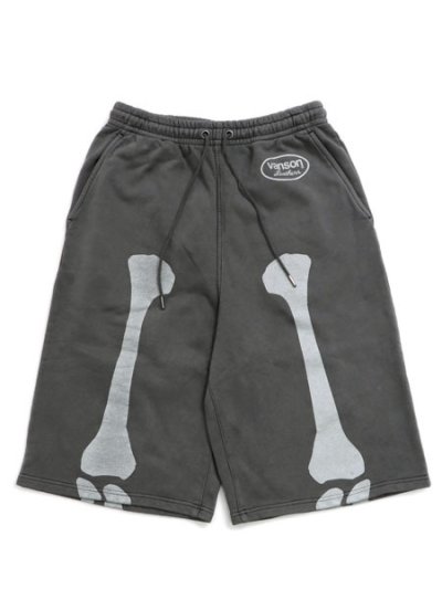 画像1: 【送料無料】VANSON BONE SWEAT SHORT BLACK/WHITE