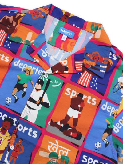 画像3: 【送料無料】MARKET ILLUSTRATED BUTTON UP RAYON SHIRT