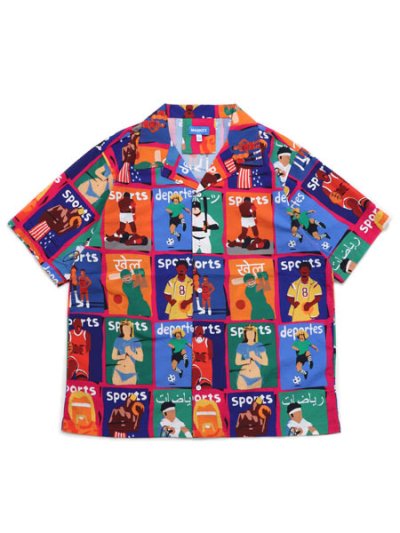 画像1: 【送料無料】MARKET ILLUSTRATED BUTTON UP RAYON SHIRT