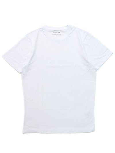 画像1: CITY LAB STRETCH SLIM FIT CREW NECK TEE-WHITE