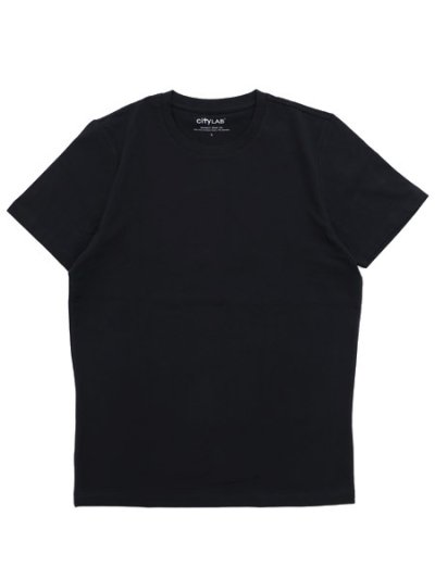 画像1: CITY LAB STRETCH SLIM FIT CREW NECK TEE-BLACK